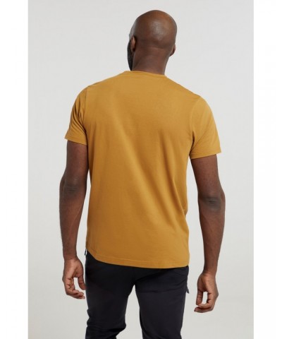 Mountain Explorer Organic Cotton Mens T-Shirt Beige $17.48 Tops