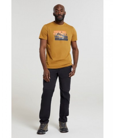 Mountain Explorer Organic Cotton Mens T-Shirt Beige $17.48 Tops