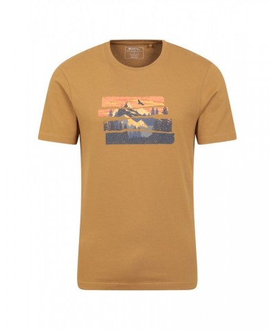 Mountain Explorer Organic Cotton Mens T-Shirt Beige $17.48 Tops