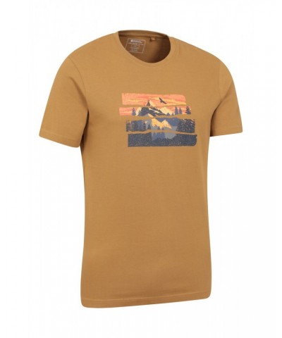 Mountain Explorer Organic Cotton Mens T-Shirt Beige $17.48 Tops