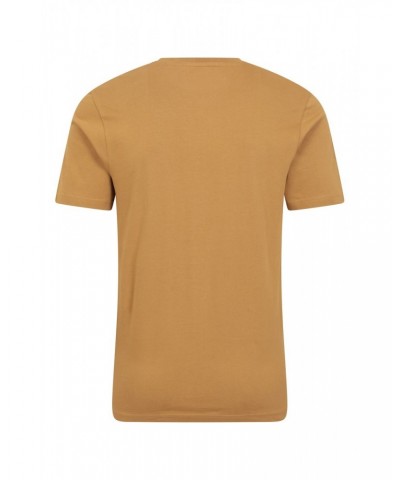 Mountain Explorer Organic Cotton Mens T-Shirt Beige $17.48 Tops