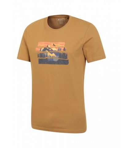 Mountain Explorer Organic Cotton Mens T-Shirt Beige $17.48 Tops