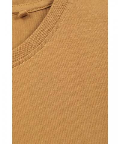 Mountain Explorer Organic Cotton Mens T-Shirt Beige $17.48 Tops