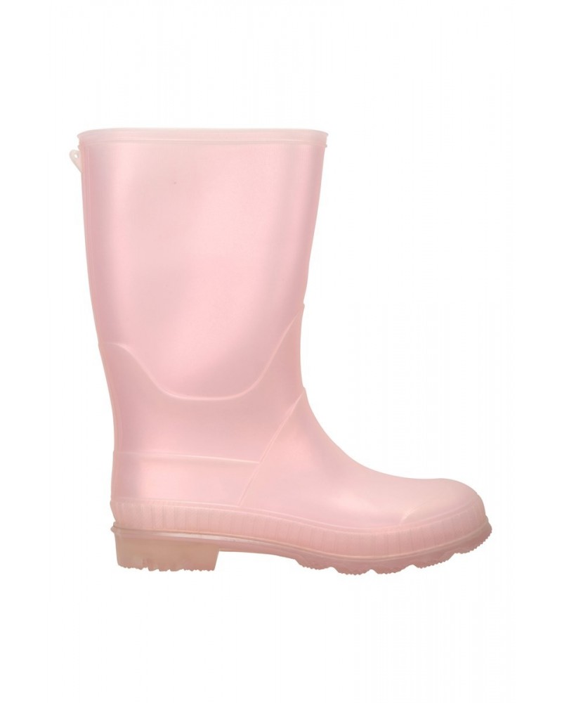 Plain Kids Rain Boots Light Pink $14.03 Footwear