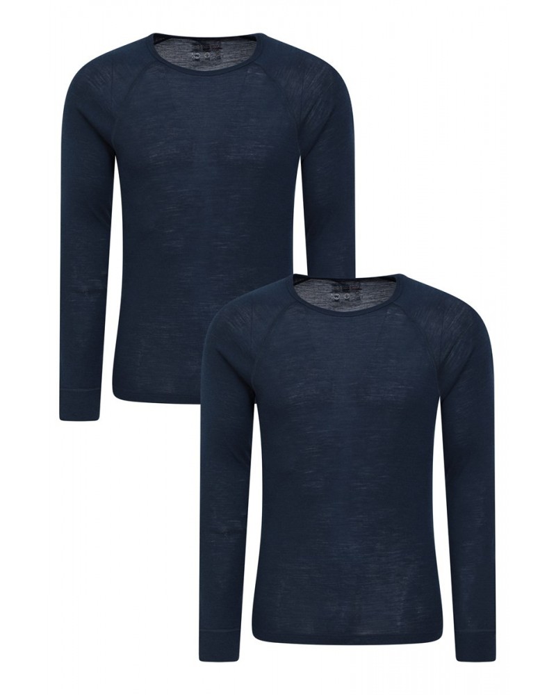 Merino Mens Base Layer Top Multipack Navy $33.79 Thermals