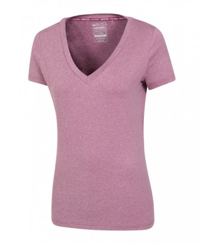 Vitality V Neck Womens Tee Berry $15.65 Active