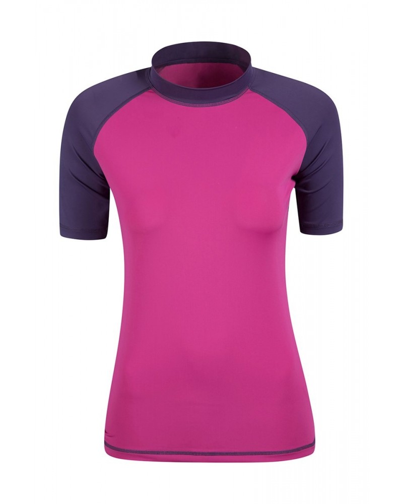 Womens UV Rash Guard Dark Purple $14.52 Swimwear