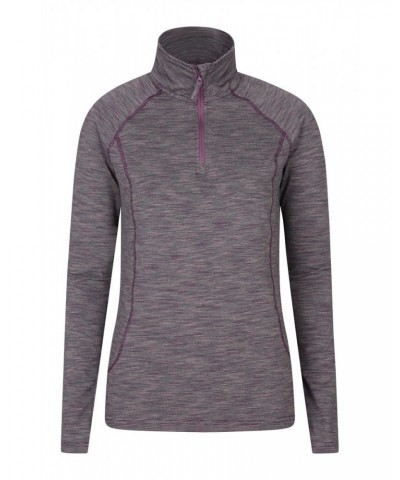 Bend And Stretch Womens Half-Zip Midlayer Purple $18.14 Active