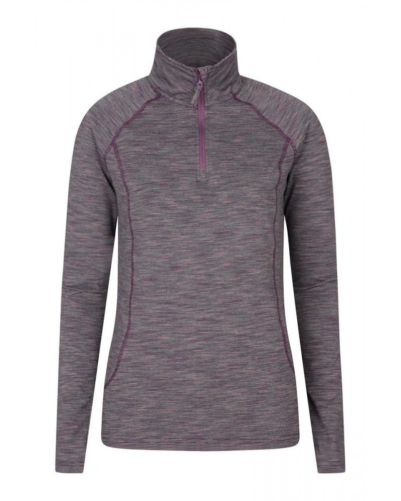 Bend And Stretch Womens Half-Zip Midlayer Purple $18.14 Active