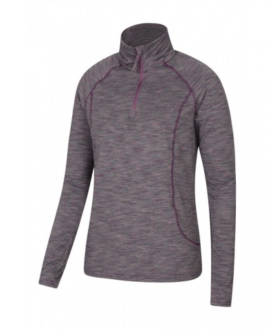 Bend And Stretch Womens Half-Zip Midlayer Purple $18.14 Active