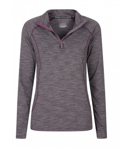 Bend And Stretch Womens Half-Zip Midlayer Purple $18.14 Active