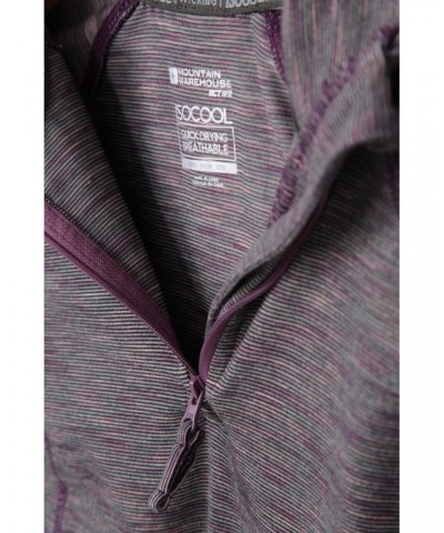 Bend And Stretch Womens Half-Zip Midlayer Purple $18.14 Active