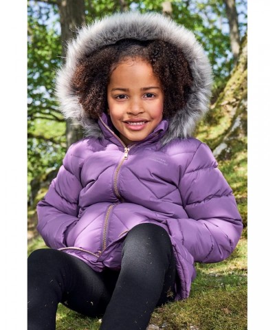 Galaxy Kids Water-resistant Long Insulated Jacket Purple $34.30 Jackets