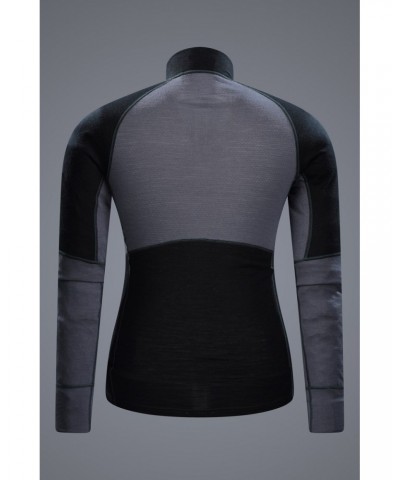 Ultra Mens Merino Zip Neck Top Black $28.31 Thermals