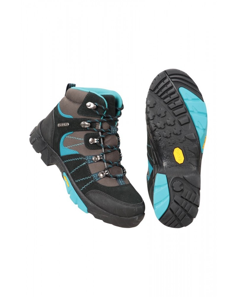 Edinburgh Vibram Youth Waterproof Hiking Boots Teal $39.20 Footwear