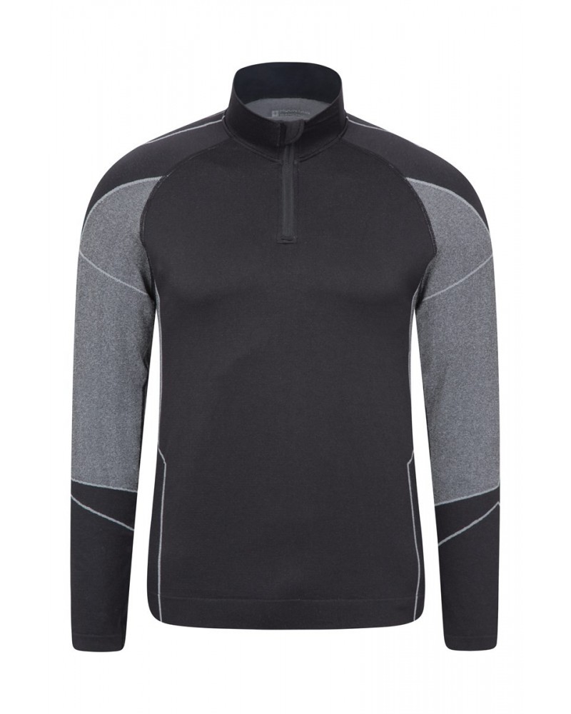 Quiver Mens Seamless Base Layer Top Black $15.11 Active