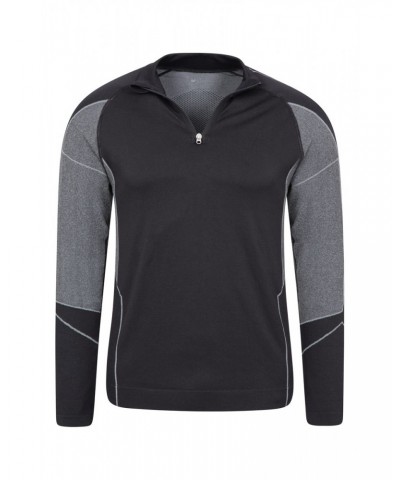 Quiver Mens Seamless Base Layer Top Black $15.11 Active