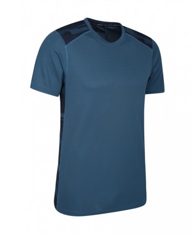 Aspect Printed Mens Panel T-Shirt Petrol $10.19 Tops