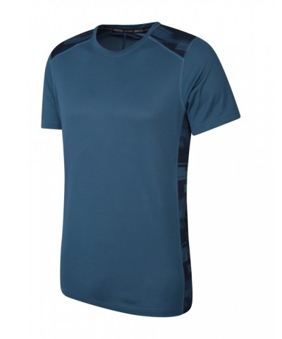 Aspect Printed Mens Panel T-Shirt Petrol $10.19 Tops