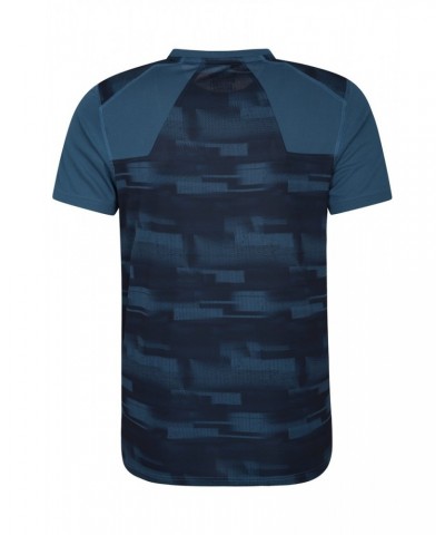 Aspect Printed Mens Panel T-Shirt Petrol $10.19 Tops