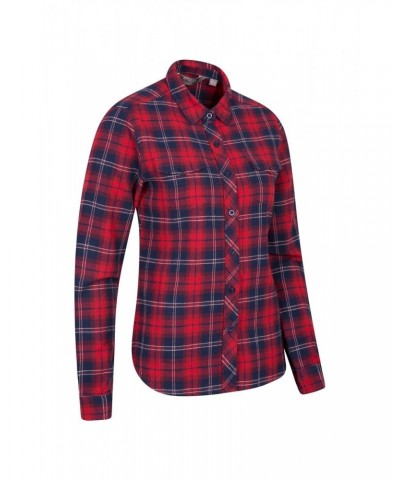 Willow Brushed Flannel Womens Shirt Red $14.24 Tops