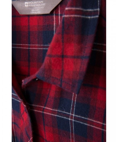 Willow Brushed Flannel Womens Shirt Red $14.24 Tops