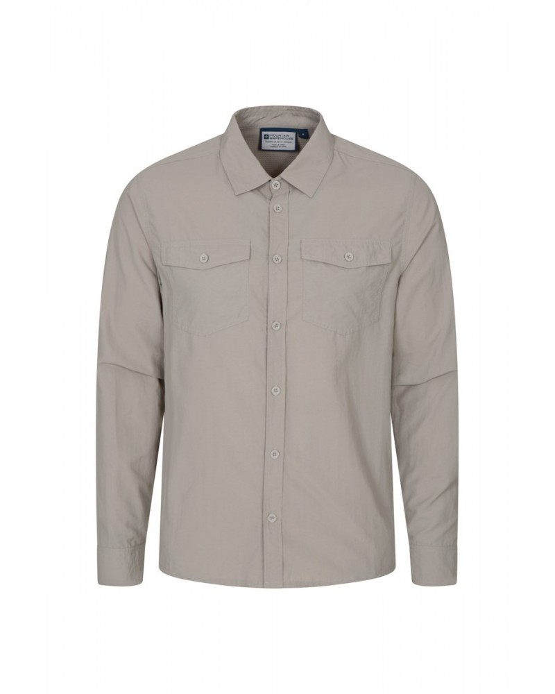 Navigator Convertible Mens Long-Sleeve Shirt Beige $17.48 Tops