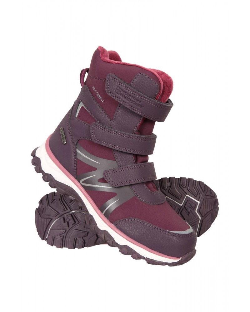 Slope Kids Softshell Adaptive Snow Boots Dark Purple $24.75 Footwear