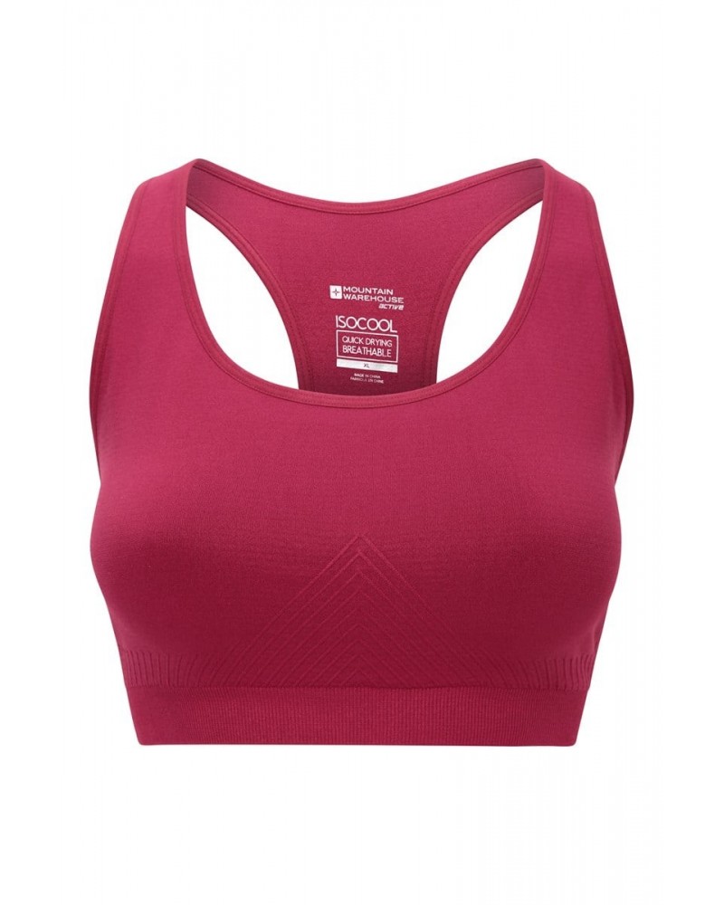 Womens Anti-chafe Seamless Bra Burgundy $14.24 Tops