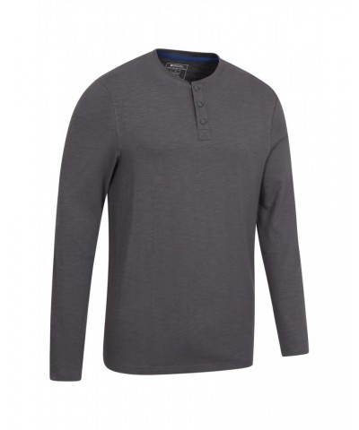 Truro Mens Organic Henley Tee Grey $14.99 Tops