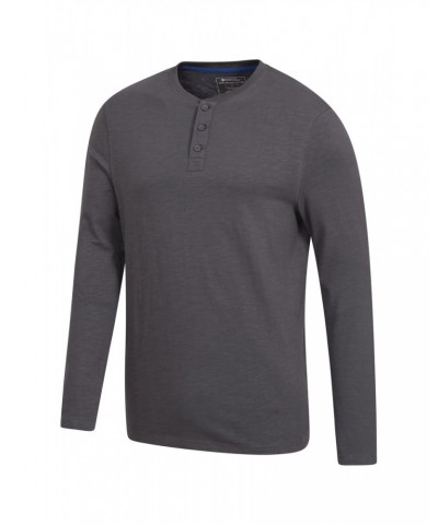 Truro Mens Organic Henley Tee Grey $14.99 Tops