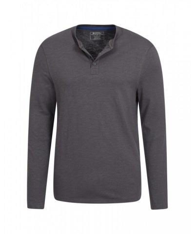 Truro Mens Organic Henley Tee Grey $14.99 Tops