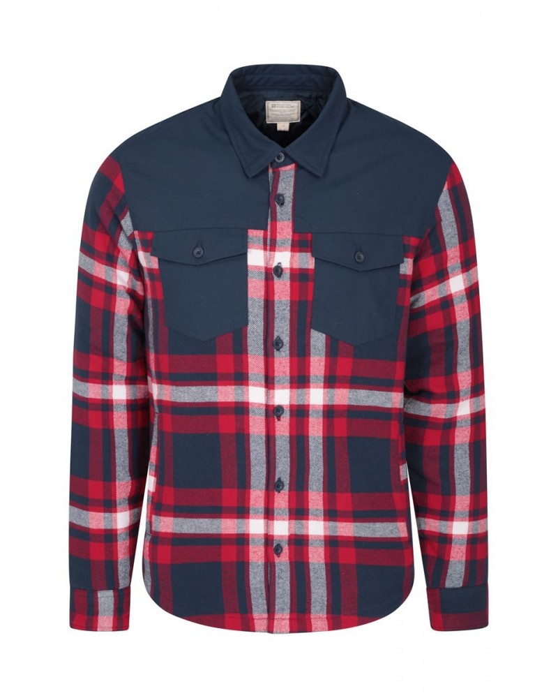 Flannel Insulated Mens Shacket Red $31.79 Jackets