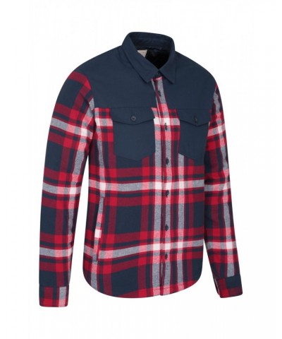 Flannel Insulated Mens Shacket Red $31.79 Jackets