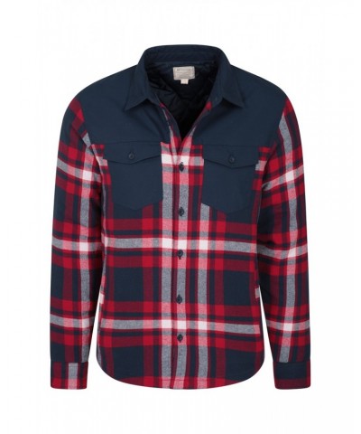 Flannel Insulated Mens Shacket Red $31.79 Jackets