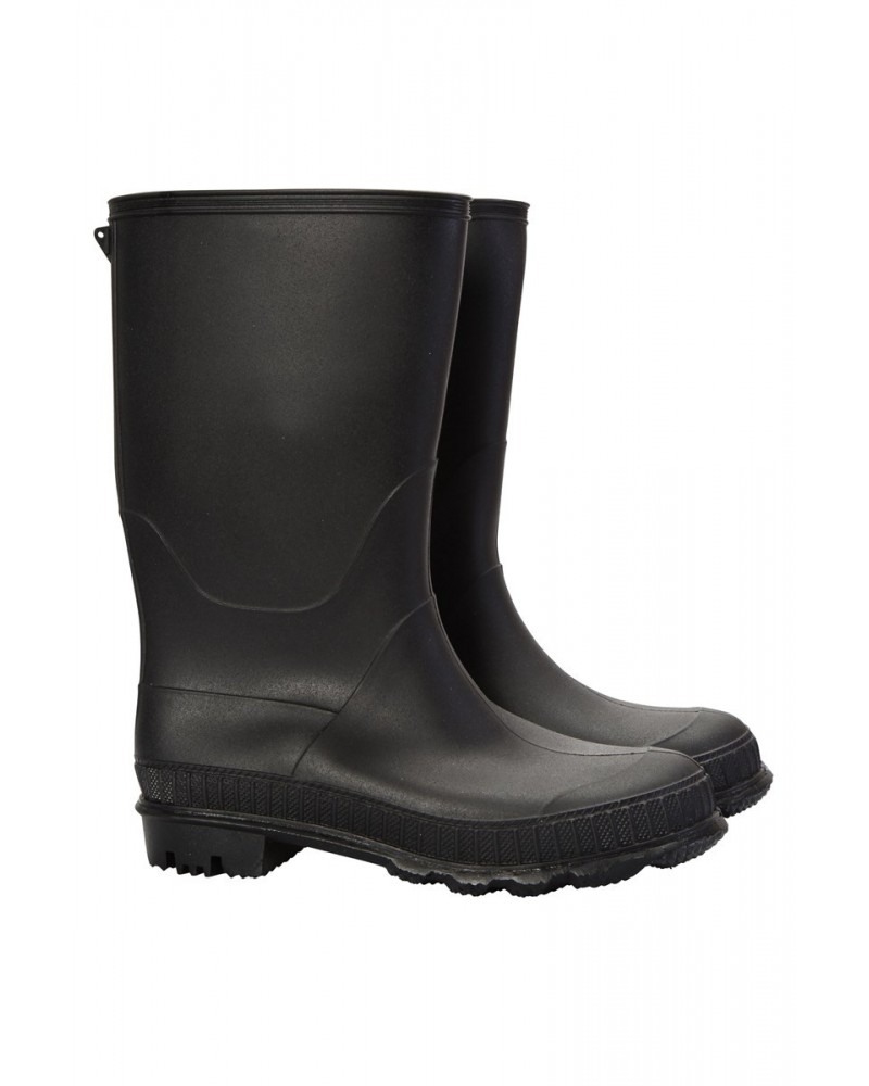 Plain Kids Rain Boots Black $15.92 Footwear