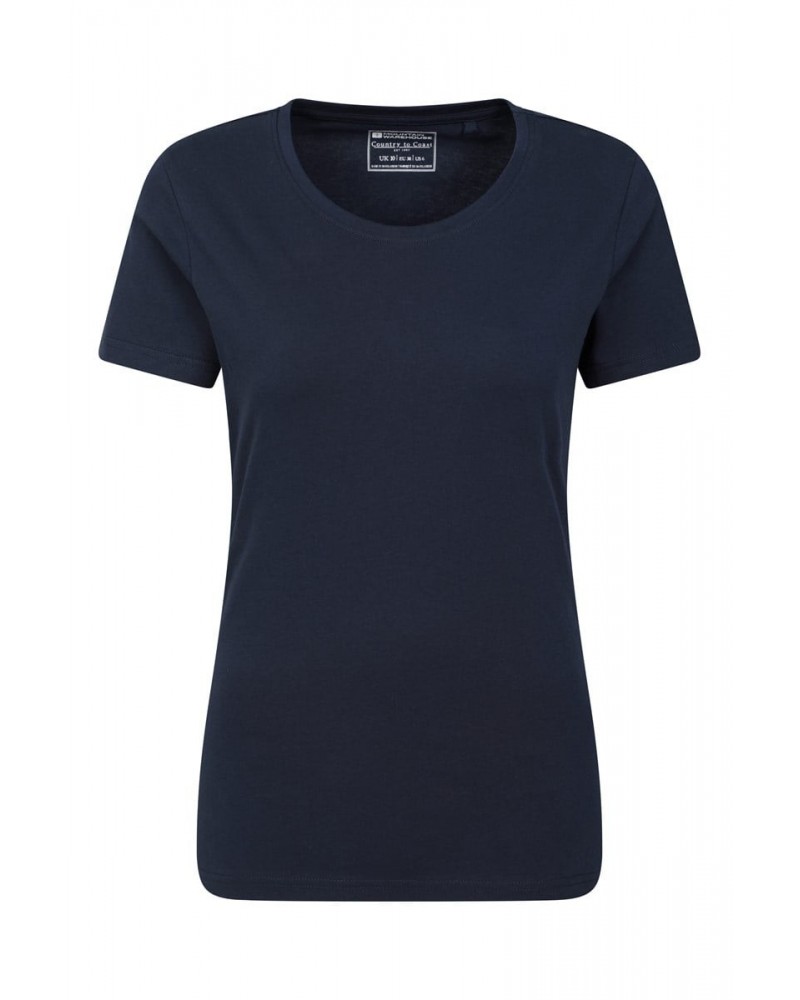 Basic Round Neck Womens Tee Navy $11.19 Tops