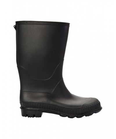 Plain Kids Rain Boots Black $15.92 Footwear