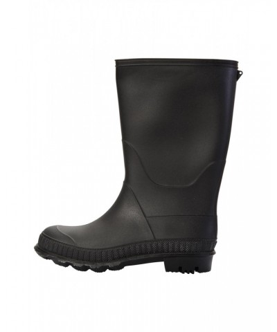 Plain Kids Rain Boots Black $15.92 Footwear