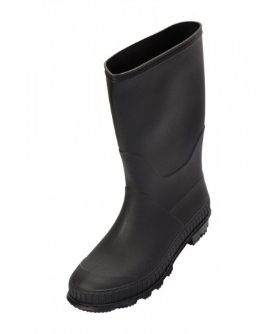 Plain Kids Rain Boots Black $15.92 Footwear