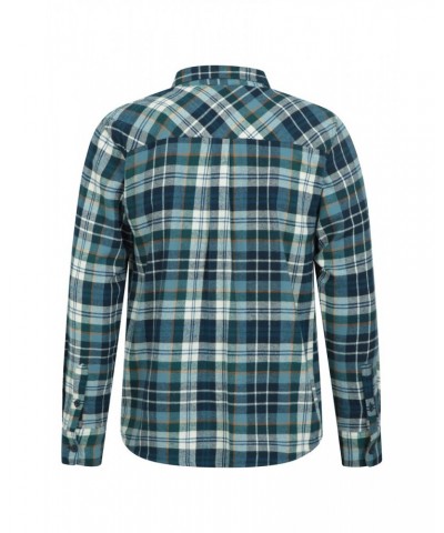 Trace Mens Flannel Long Sleeve Shirt Corn Blue $16.82 Tops