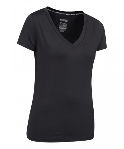 Vitality Womens V-Neck Tee Black $15.92 Tops