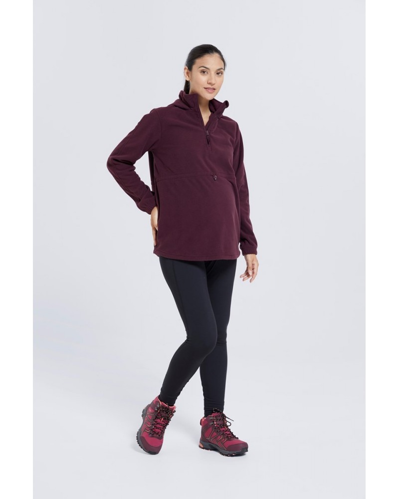 Azurite Maternity Half-Zip Fleece Burgundy $14.19 Fleece