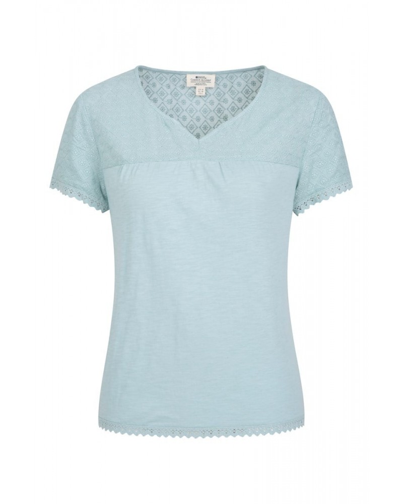 Naples Embroidered Womens Top Khaki $16.10 Tops