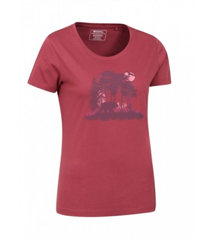 Forest Animals Womens Organic T-Shirt Rust $13.74 Tops