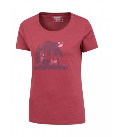 Forest Animals Womens Organic T-Shirt Rust $13.74 Tops