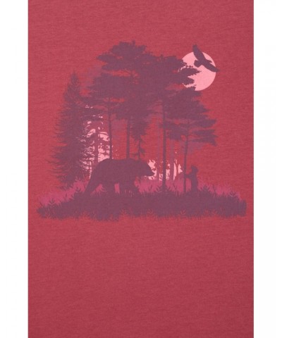 Forest Animals Womens Organic T-Shirt Rust $13.74 Tops