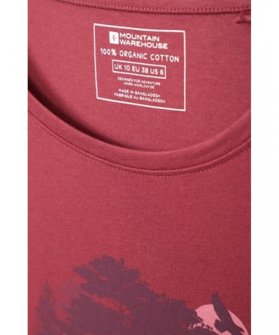 Forest Animals Womens Organic T-Shirt Rust $13.74 Tops