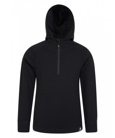 Merino Kids Pullover Hoodie Black $29.49 Thermals