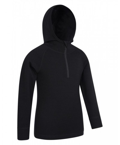 Merino Kids Pullover Hoodie Black $29.49 Thermals